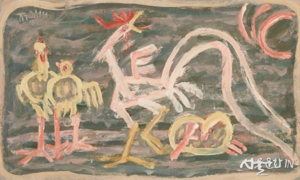 닭과 병아리, 1950년대 전반, 종이에 유채, 30.5×51cm. 국립현대미술관 이건희컬렉션..jpg
